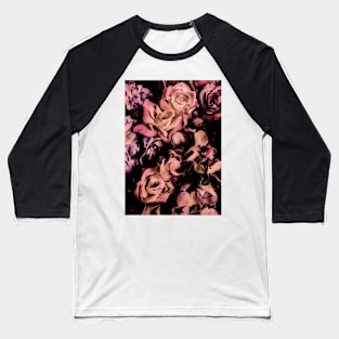 rose pink shadow roses hydrangea,black garden Baseball T-Shirt